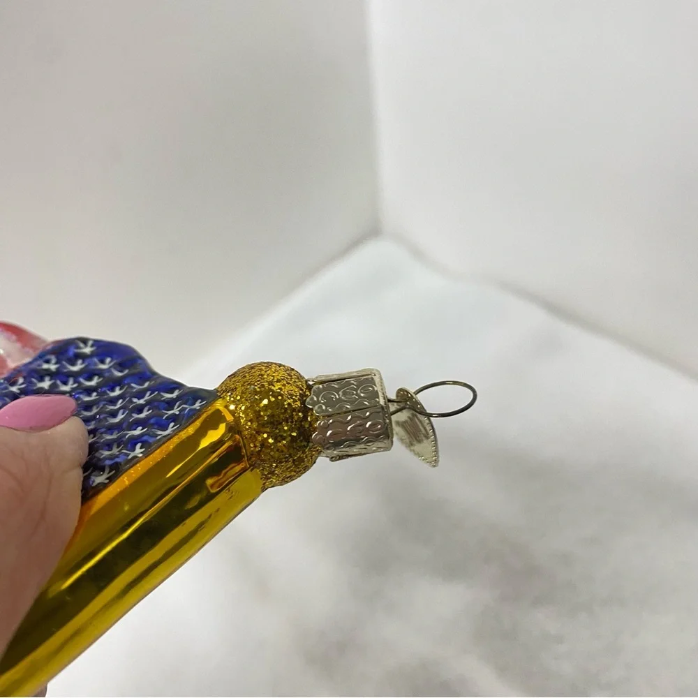 Old World Christmas Flag Star Spangled Banner Glass Ornament July 4th READ - Picture 10 of 13